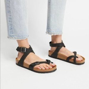 Birkenstock Yara Ankle Wrap Sandals Oiled Leather